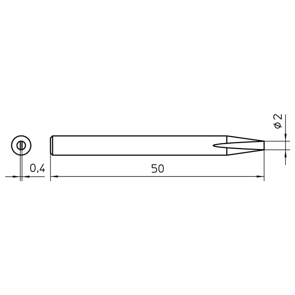 Lötspitze Serie SPI Meißelform, SPI26 200/2,0 x 0,4 mm, gerade