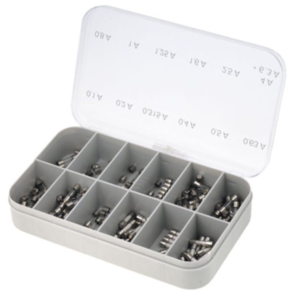 Feinsicherungssortiment, 5 x 20 mm, Glas, flink (F), 360 Stück