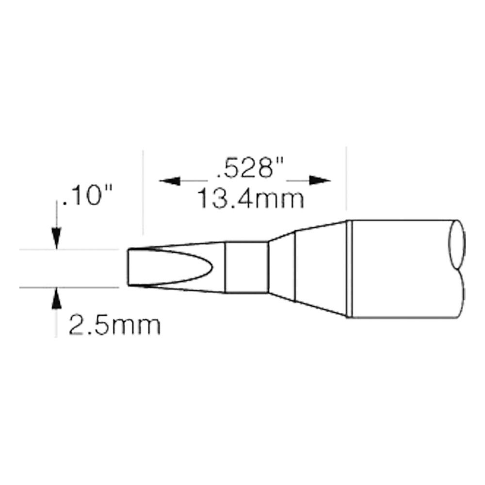 Metcal Lötpatrone für MFR-H1-SC, 2,5 x 13,4 mm, Meißel, 460 °C