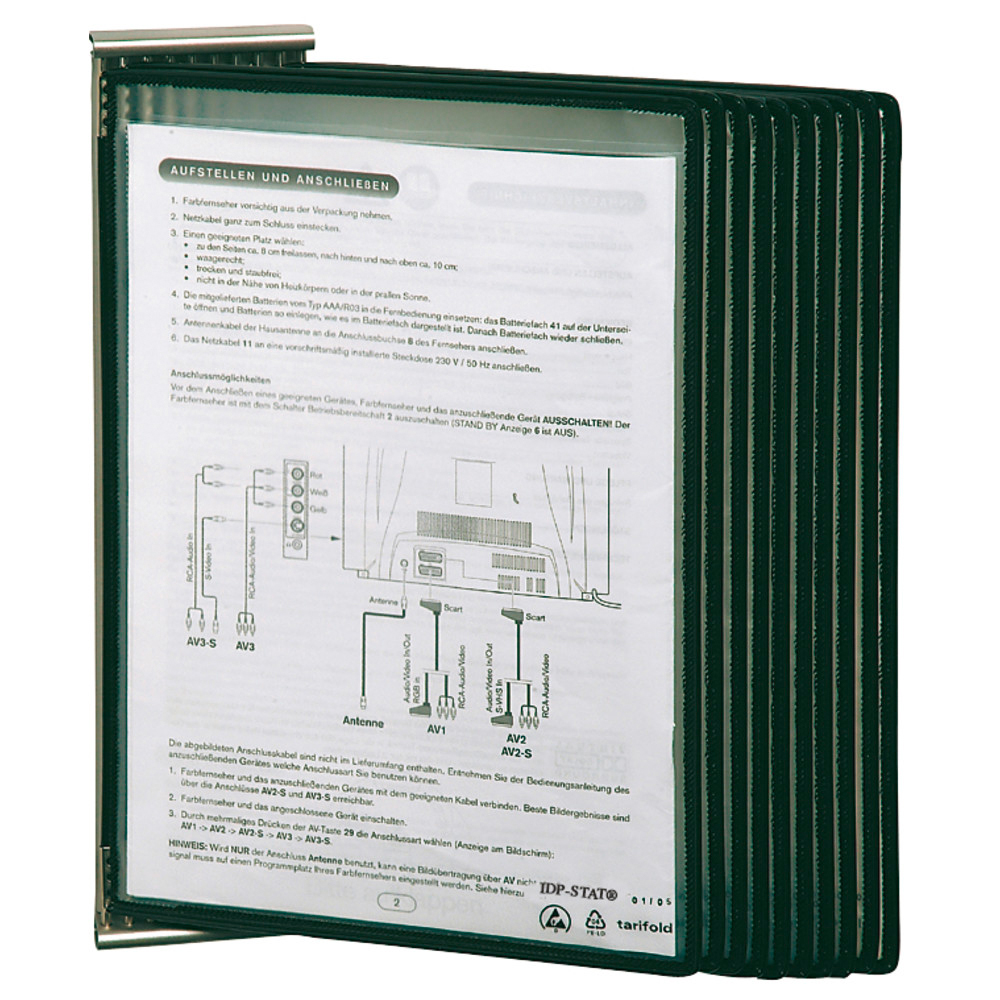 Wandhalter Tarifold IDP-STAT, mit 10 Schwenkhaltern, ESD
