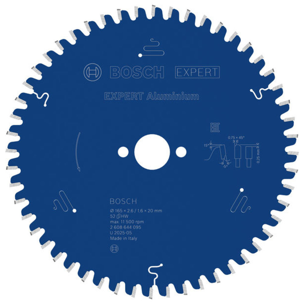 EXPERT Aluminium Kreissägeblatt, 165x2,6/1,6x20 mm, Z52