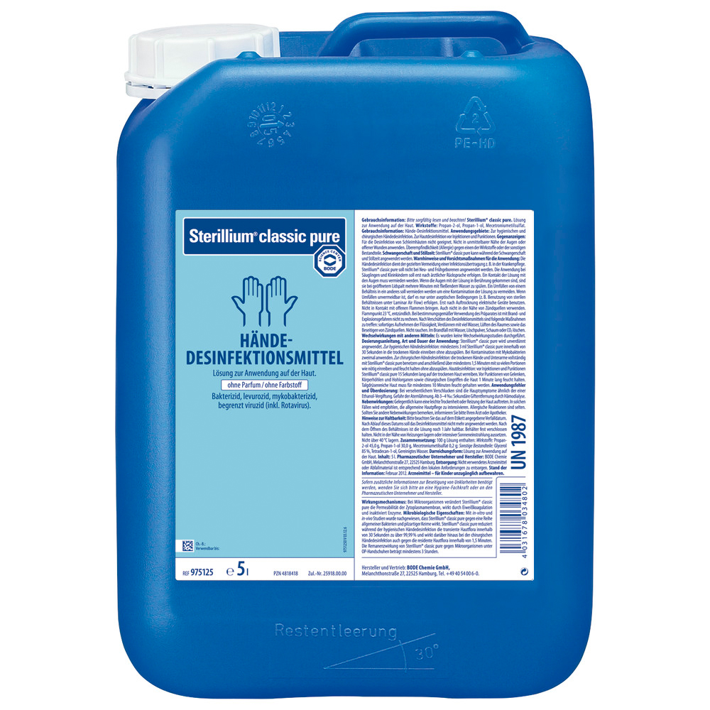 Hartmann Handdesinfektionsmittel Sterillium classic pure, 5.000 ml
