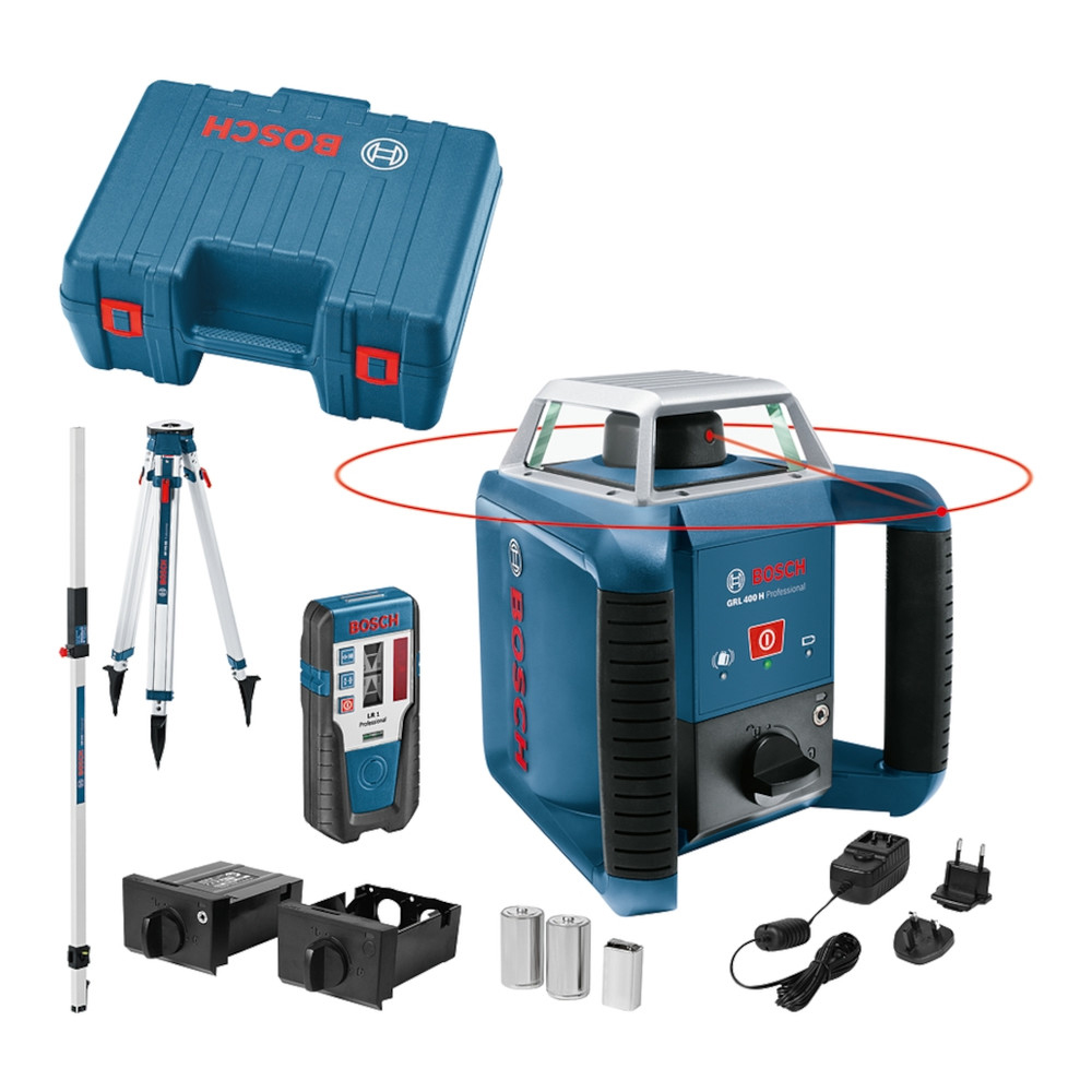 Rotationslaser GRL 400 H, mit LR 1, Baustativ, Messstab
