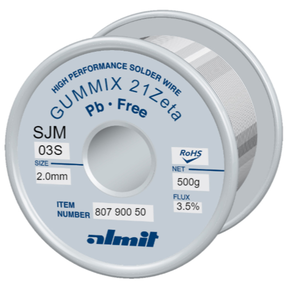 Almit Lötdraht bleifrei, Gummix 21Zeta SJM-03-S, 2,0 mm, 500 g