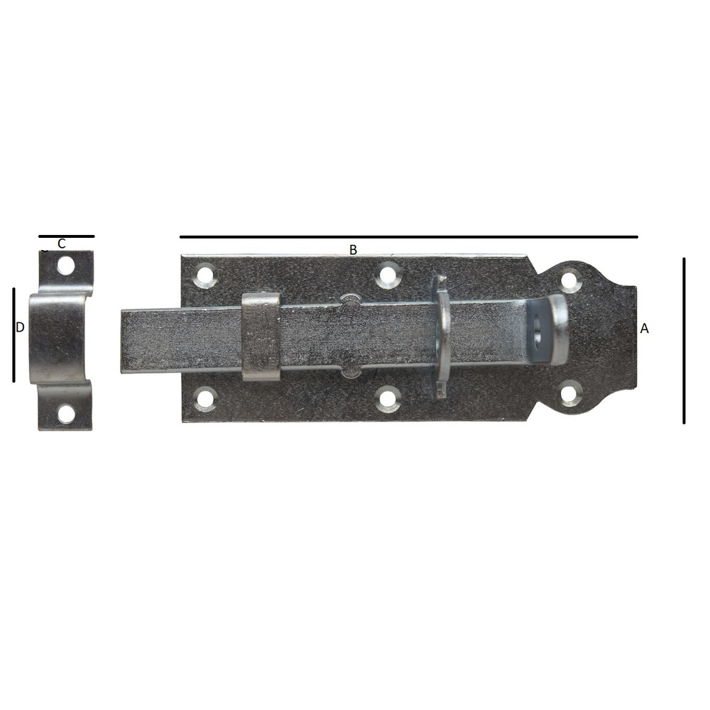 Schlossriegel mit Schlaufe, 100 mm, Ausführung A