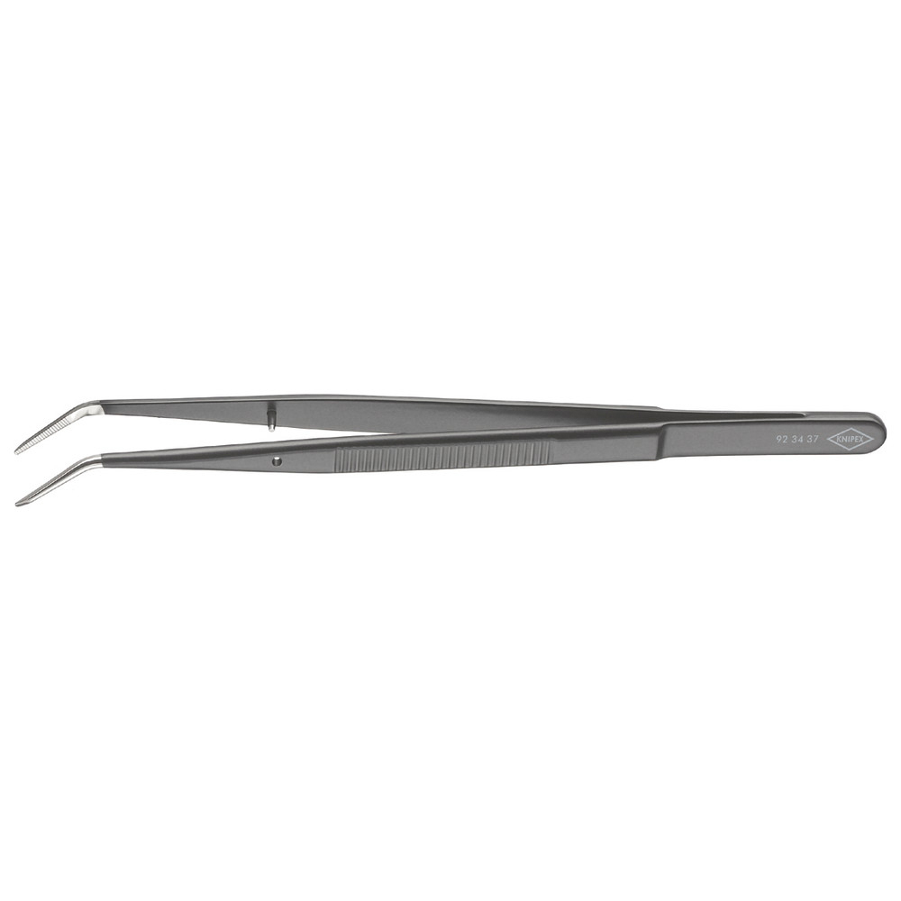 Präzisions-Pinzette schwarz 155 mm spitz gebogen