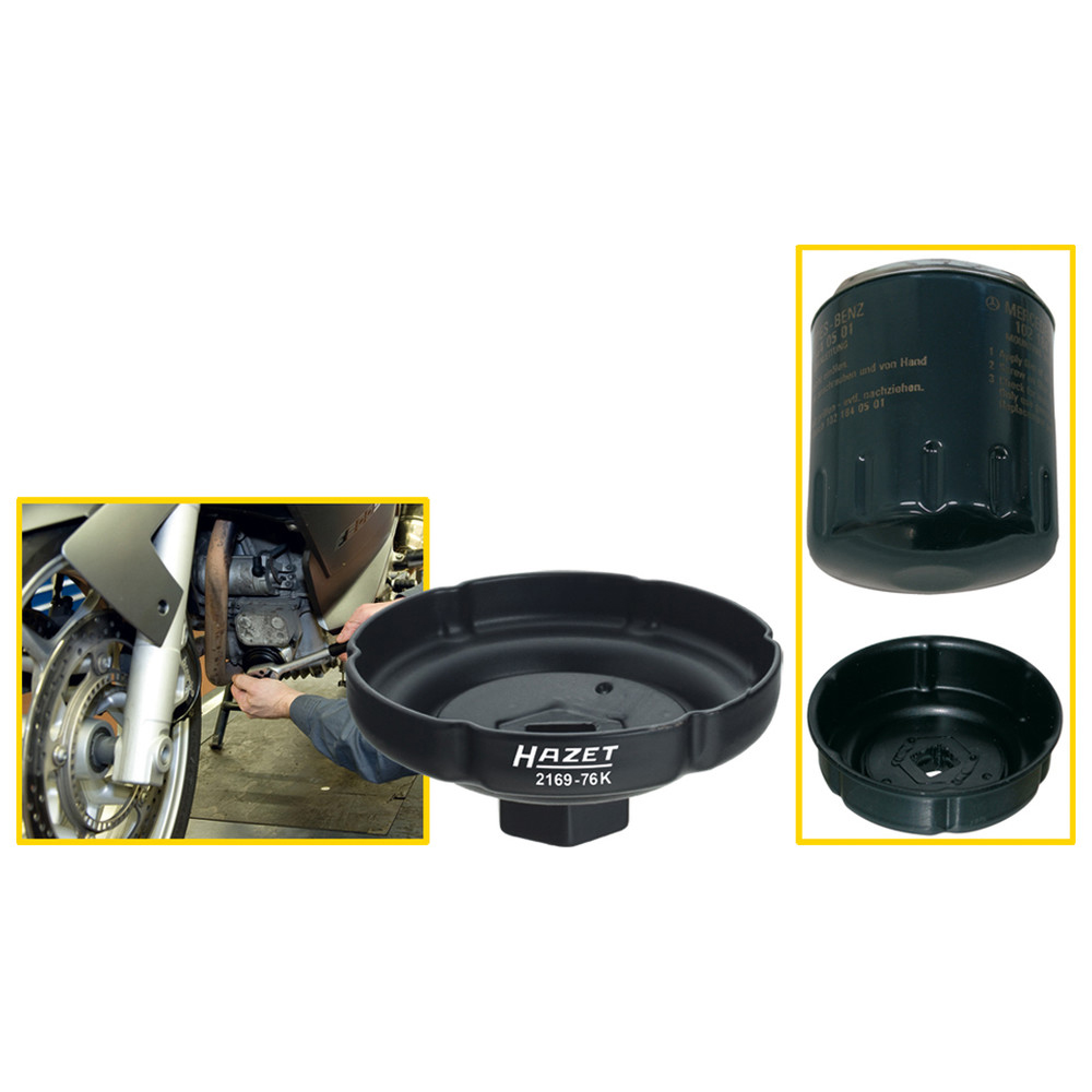 Ölfilter-Schlüssel 2169-76K - Vierkant hohl 12,5 mm (1/2 Zoll) - Rillenprofil