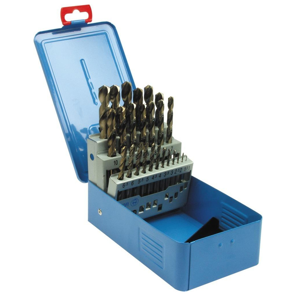 Spiralbohrersatz DIN 338N geschliffen 1-10,0 mm HSSCo 19tlg.