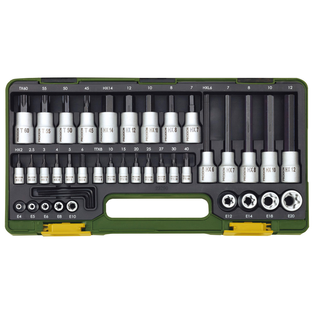 Spezialsatz für TX- und Innensechskantschrauben, 1/4"+1/2", 42-teilig