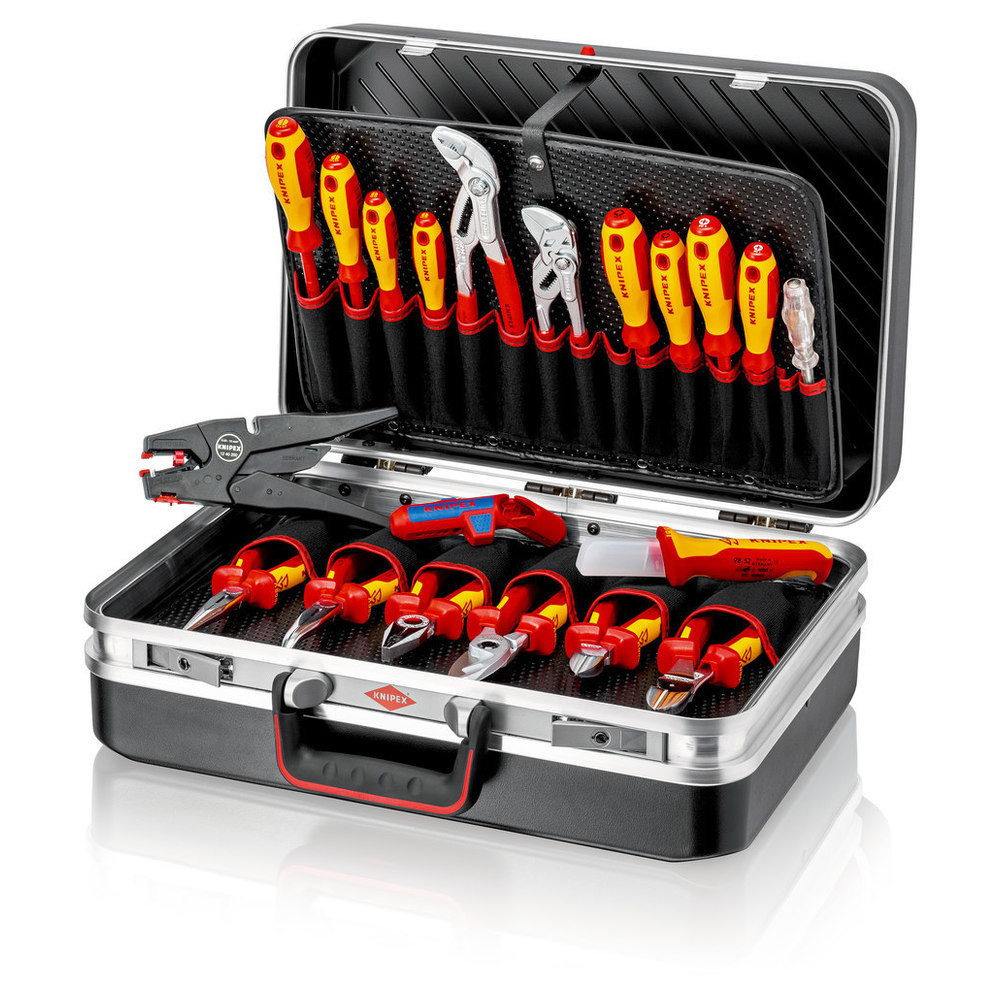 Werkzeugsortiment Vision Elektriker 20-teilig im ABS-Koffer Knipex