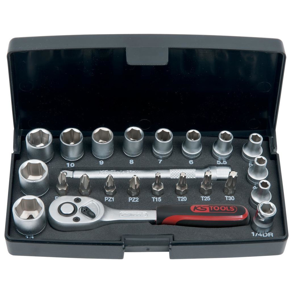 Steckschlüsselgarnitur 1/4" 23-teilig KS