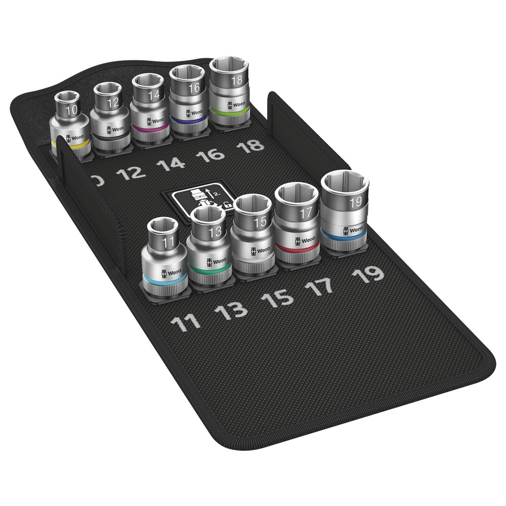 Steckschlüsselgarnitur 1/2", 10-teilig Haltefunktion
