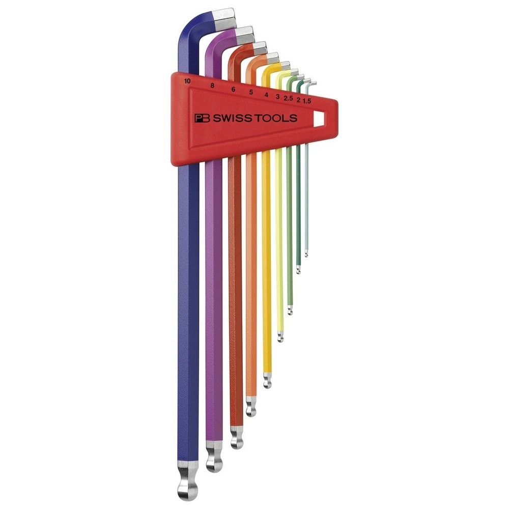 Winkelschraubendreher- Satz im Kunststoffhalter 9-teilig 1,5-10mm 100Grad Rainbo