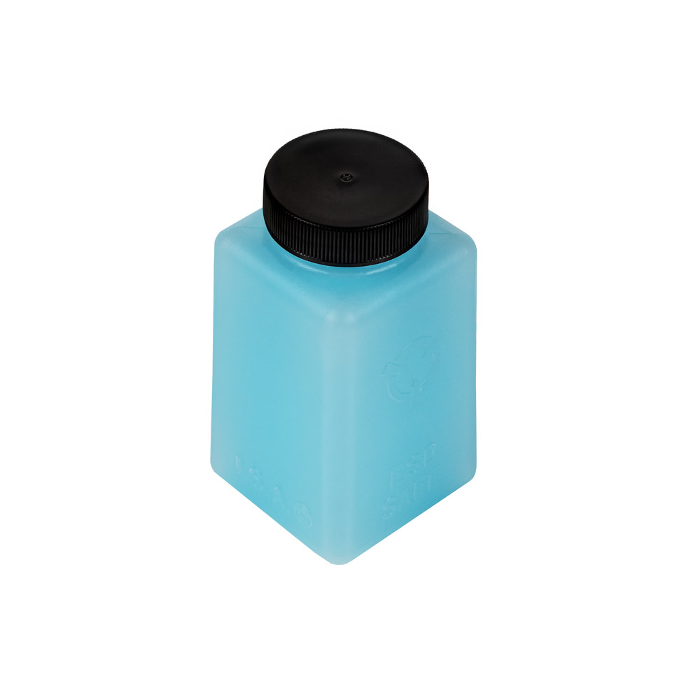 Vierkantflasche IC Blue, ESD, mit Deckel, 180 ml