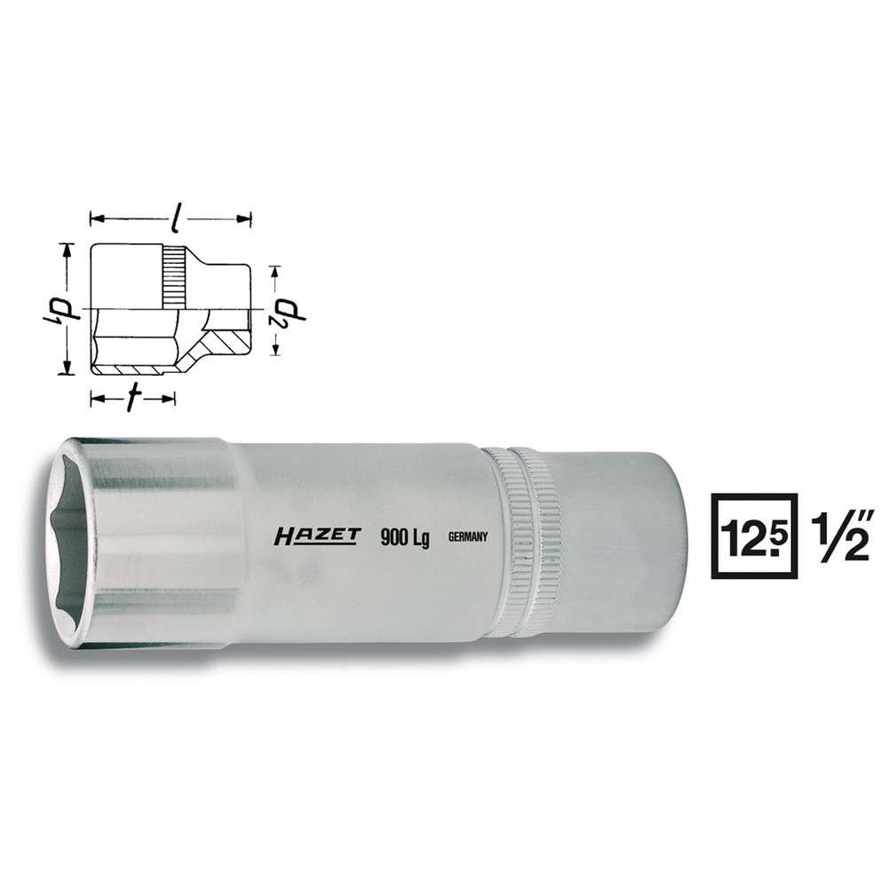Steckschlüssel-Einsatz (6kt.) 900LG-16 - Vierkant hohl 12,5 mm (1/2 Zoll) - Auß