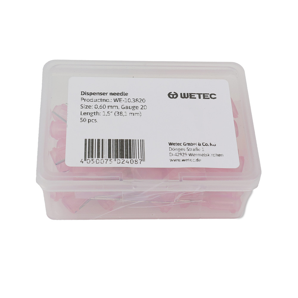 WETEC Dosiernadel, gerade, 1,5", 0,60 mm / Gauge 20, rosa, Bild 3