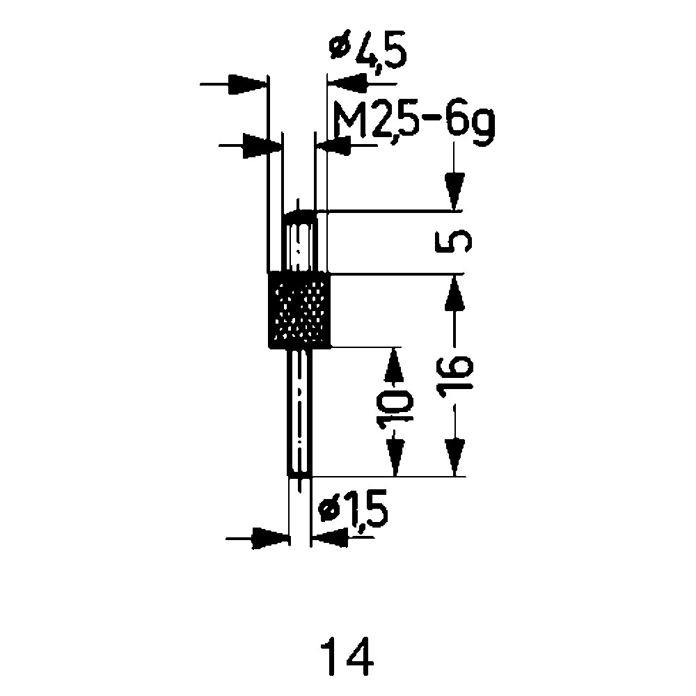 Messeinsatz HM Abbildung 14/ 1,5 mm