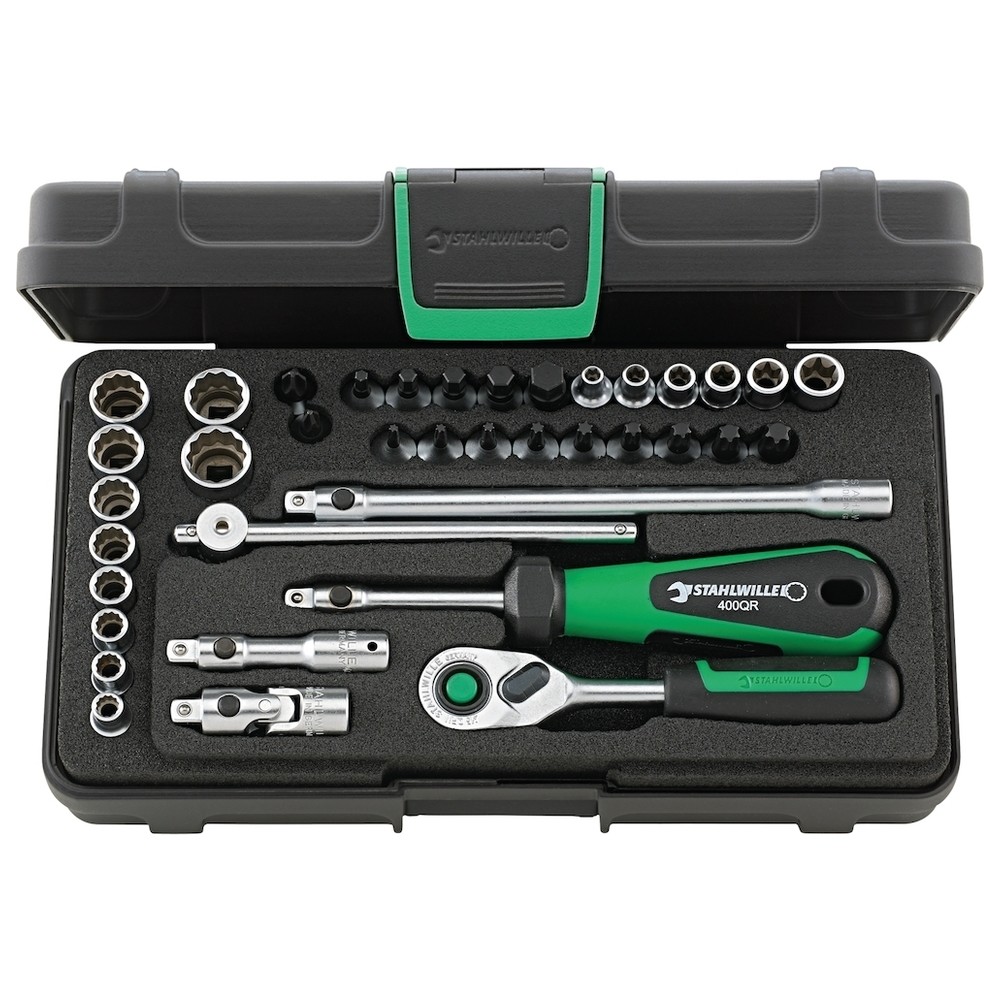 Steckschlüssel-Garnitur 1/4"40D/40TX/44KTX/32/6QR 38-teilig Stahlwille