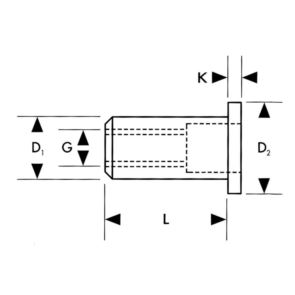 Blindnietmutter a 50 Stück M4 x 10,5 mm