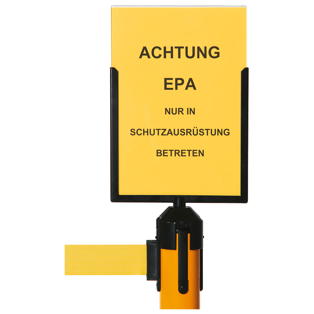 Schildhalter DIN A4, für Gurtbandpfosten, ESD
