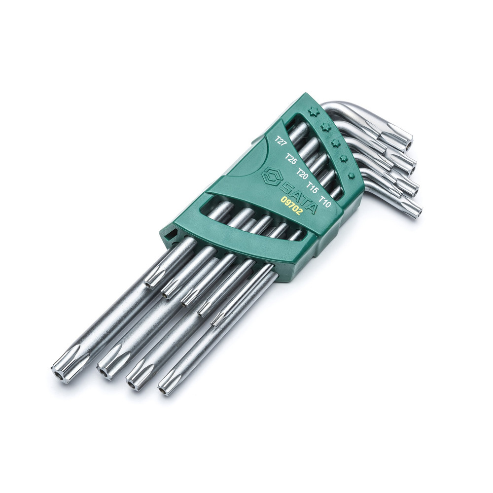 Wineklstiftschlüssel-Satz, Torx mit Stirnlochbohrung, lang, 9-tlg.