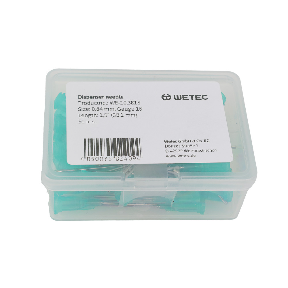 WETEC Dosiernadel, gerade, 1,5", 0,84 mm / Gauge 18, grün, Bild 3
