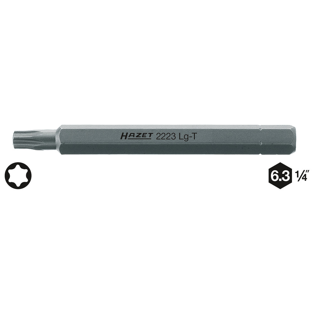 Bit 2223LG-T25 - Sechskant massiv 6,3 (1/4 Zoll) - Innen TORX Profil - Schlüss