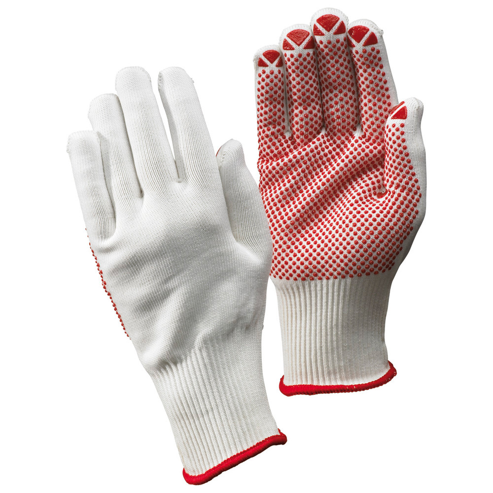 Strickhandschuhe Packer, genoppt, Gr. 10, weiß,