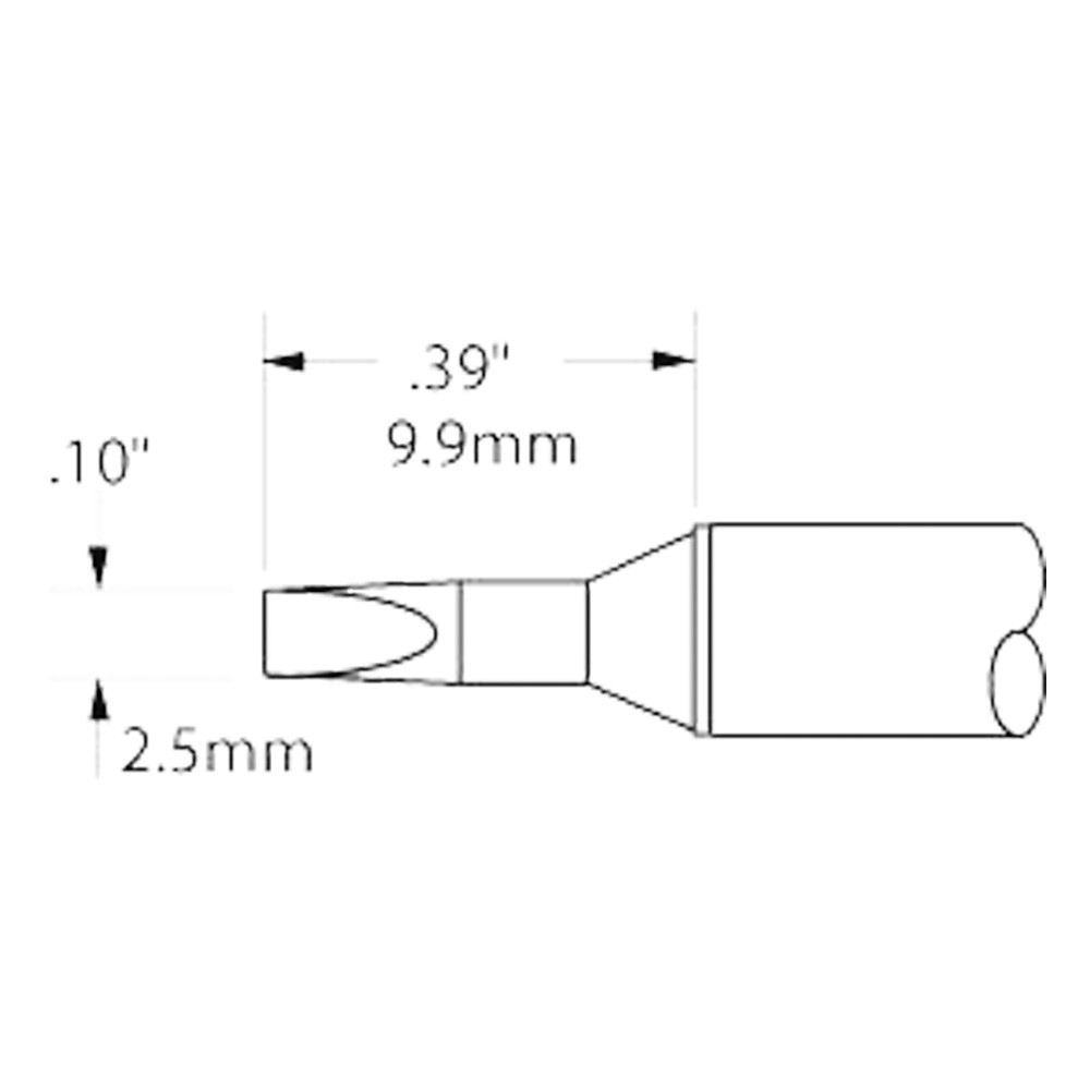 Metcal Lötpatrone für MX-500 STTC, 2,5 mm, 9,9 mm, Meißel