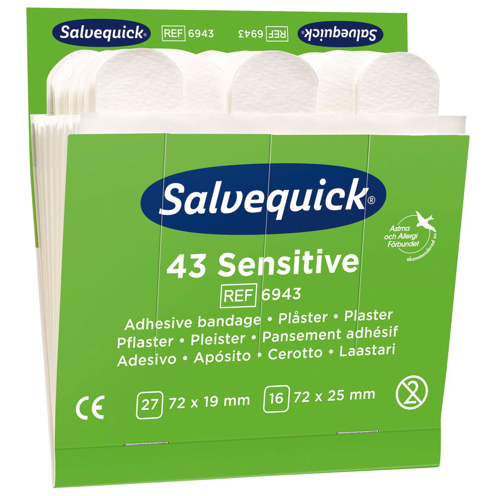 Salvequick Nachfüllsortiment, 6 x 43 Pflaster, Sensitive