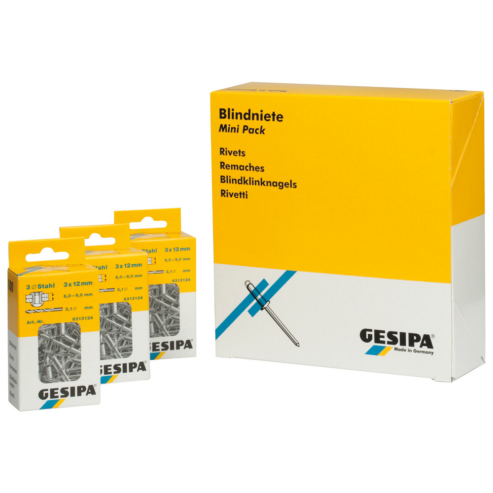 Blindniet-Mini-Pack Alu 3 x 12 mm a 100 Stück