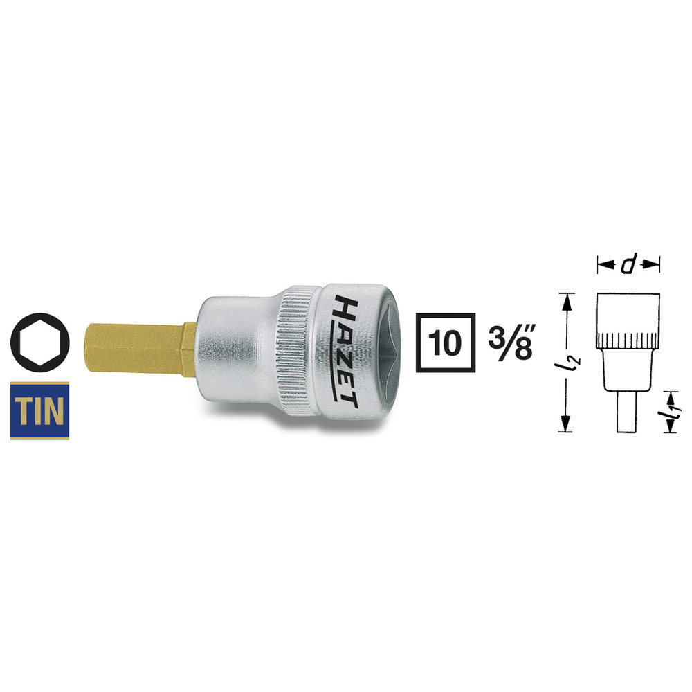 Schraubendreher-Steckschlüsseleinsatz 8801K-8 - Vierkant hohl 10 mm (3/8 Zoll)