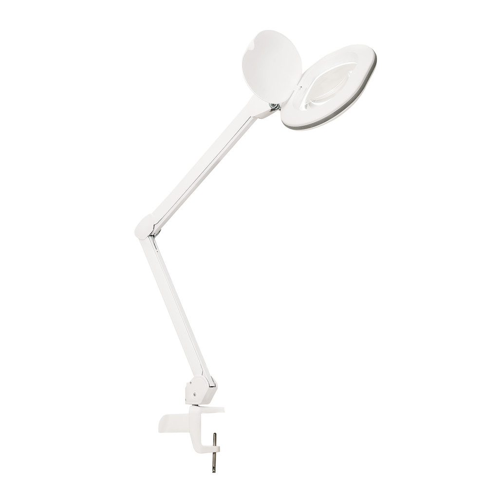 LED Lupenleuchte 861X, ovale Linse 110 x 150 mm, 3 Dioptrien, grau