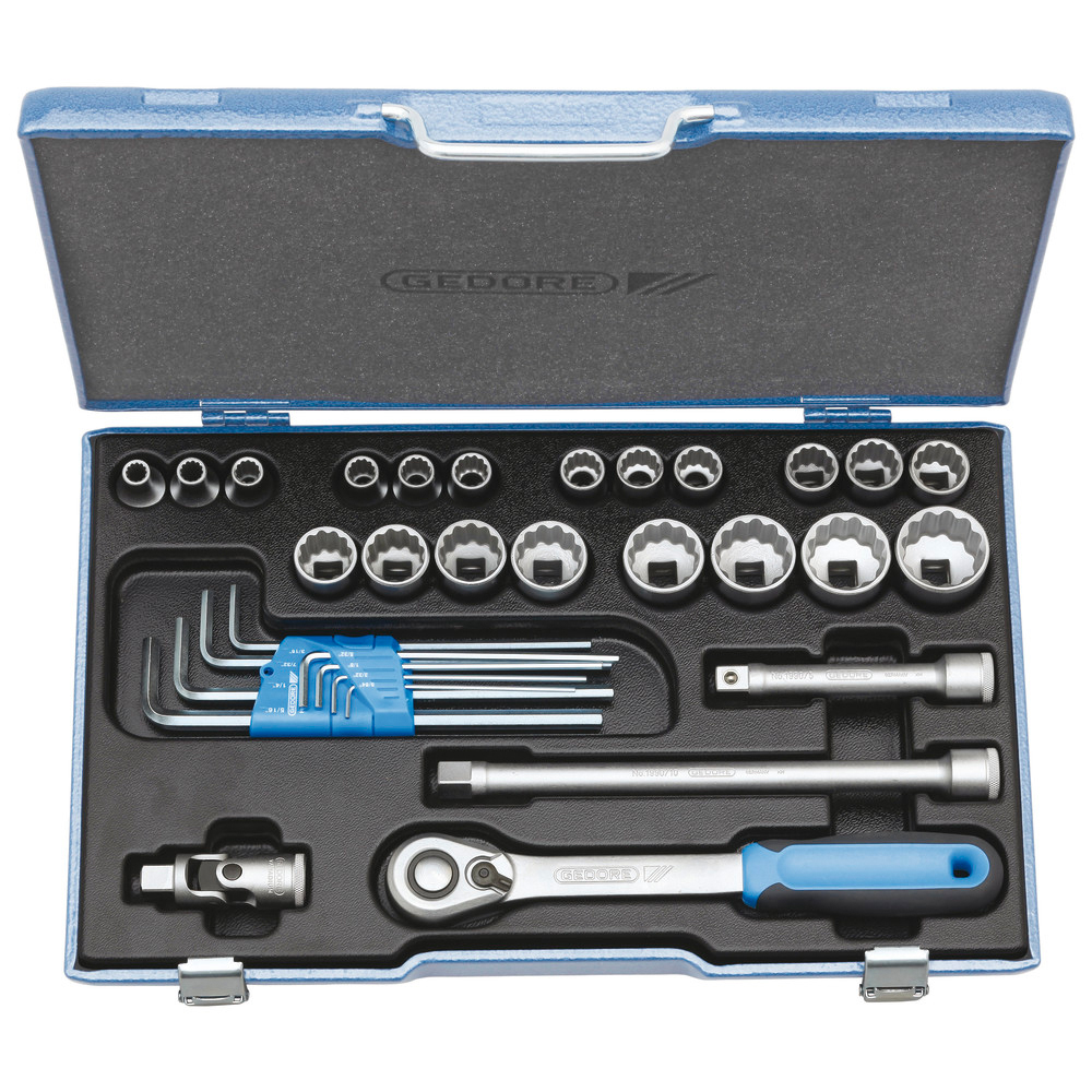 Steckschlüsselgarnitur 1/2" 31-teilig D19 WAU-20
