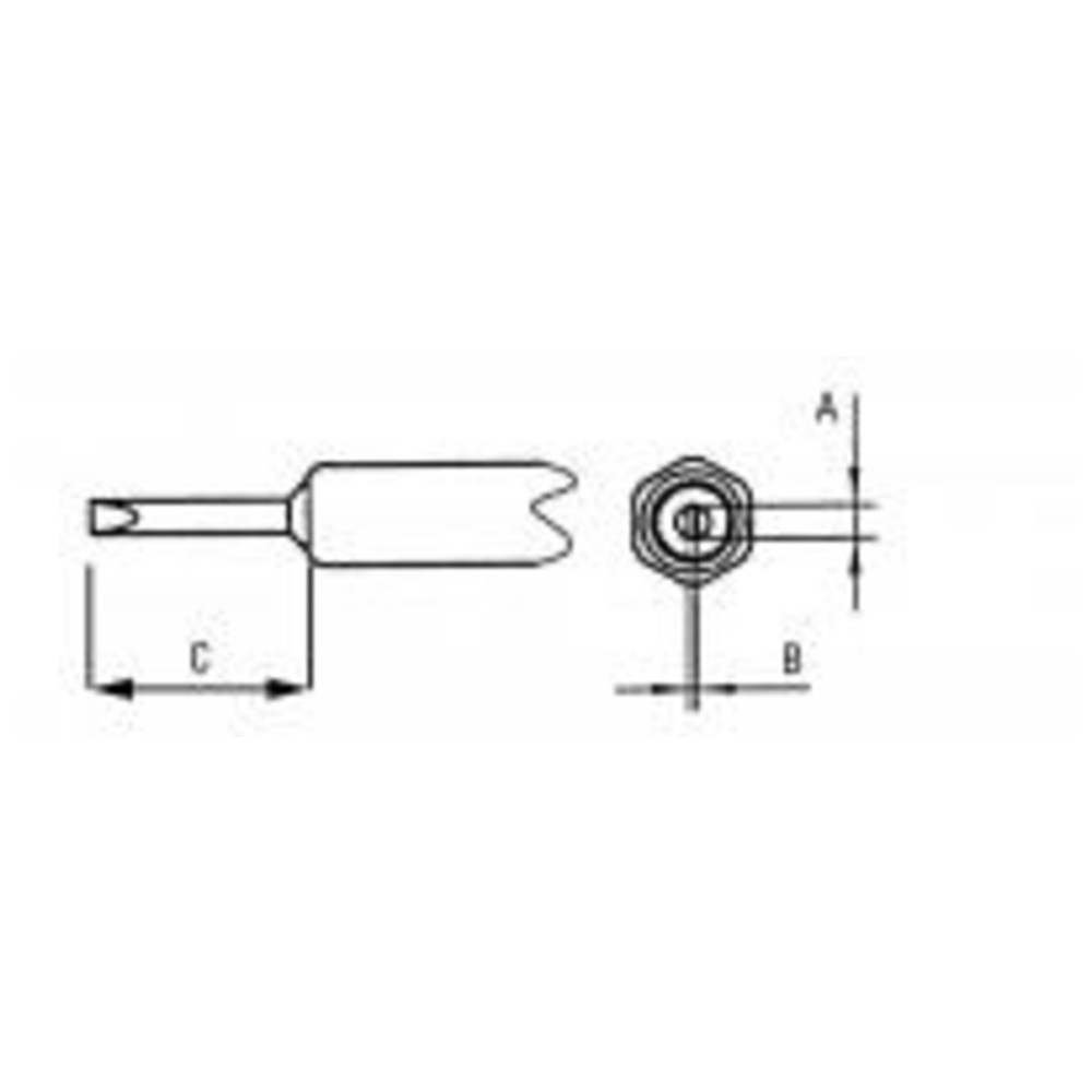 Lötspitze Serie NT Rundform, NT B/2,4 x 0,8 mm, gerade