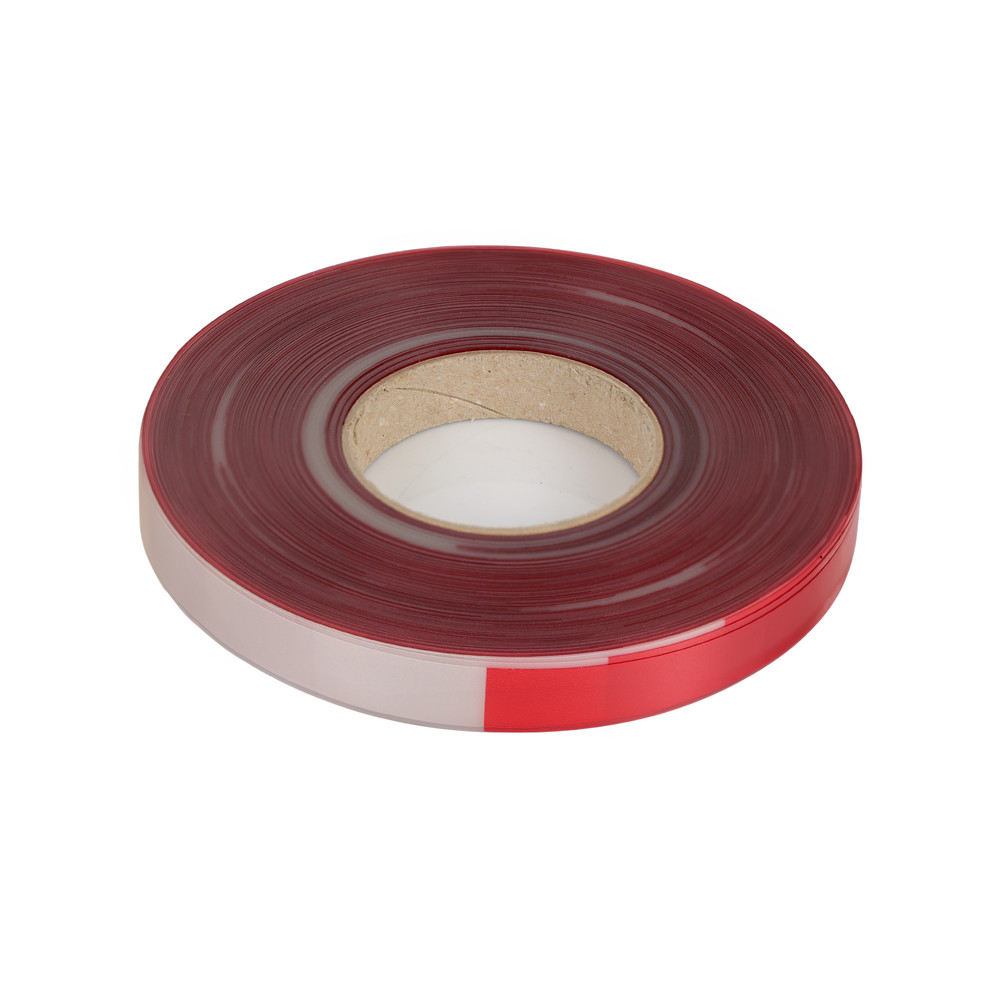 Leuchtband, PVC-Folienband, rot-weiß, 100 m, 20 mm