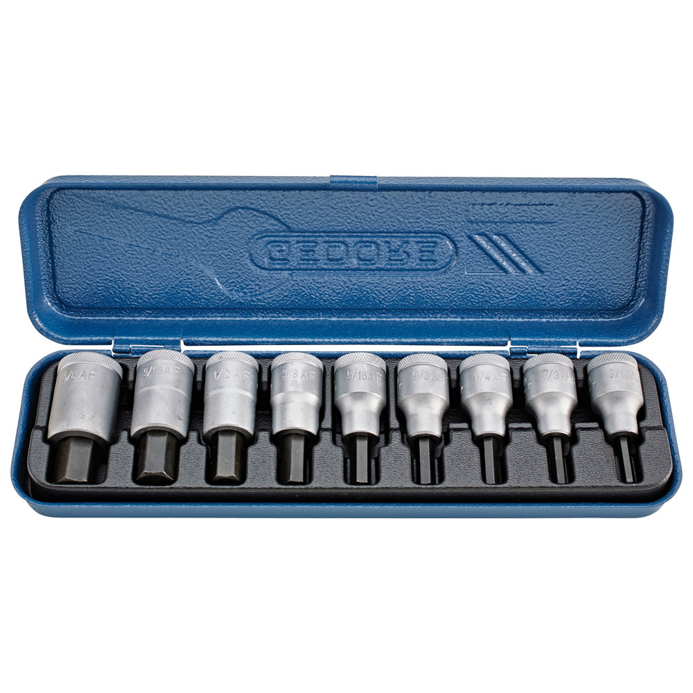 Schraubendreher-Einsatzgarnitur 1/2" 9-teilig 3/16-5/8"i6k