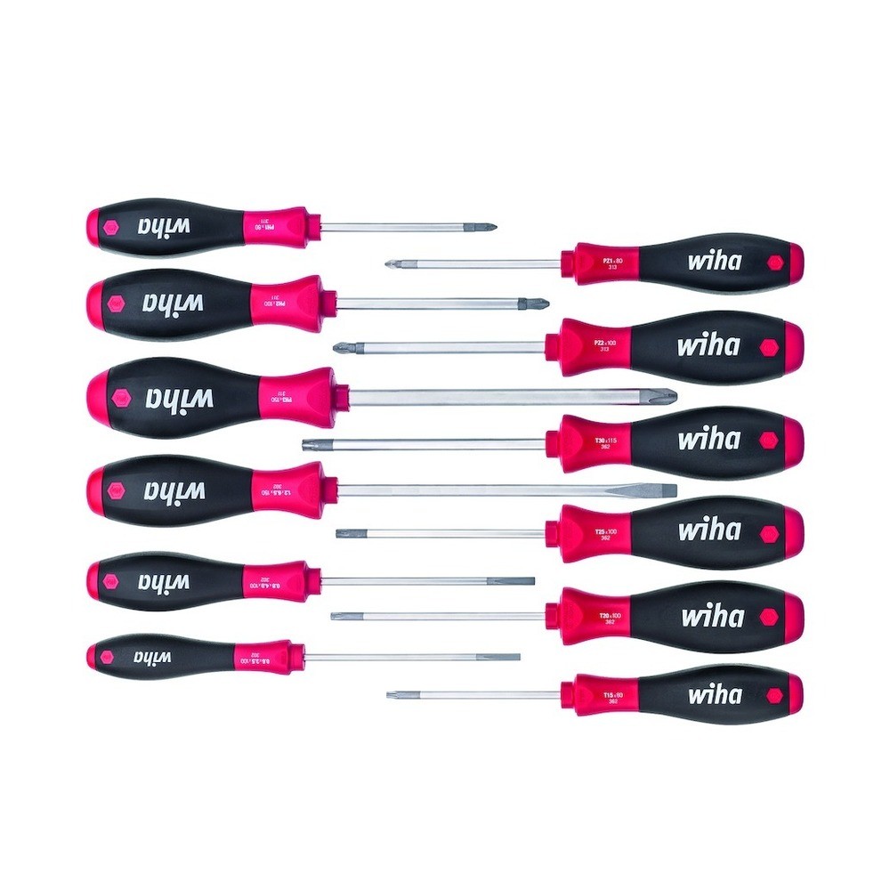Schraubendreher-Satz Schlitz/PH/PZ/Torx12-teilig Wiha