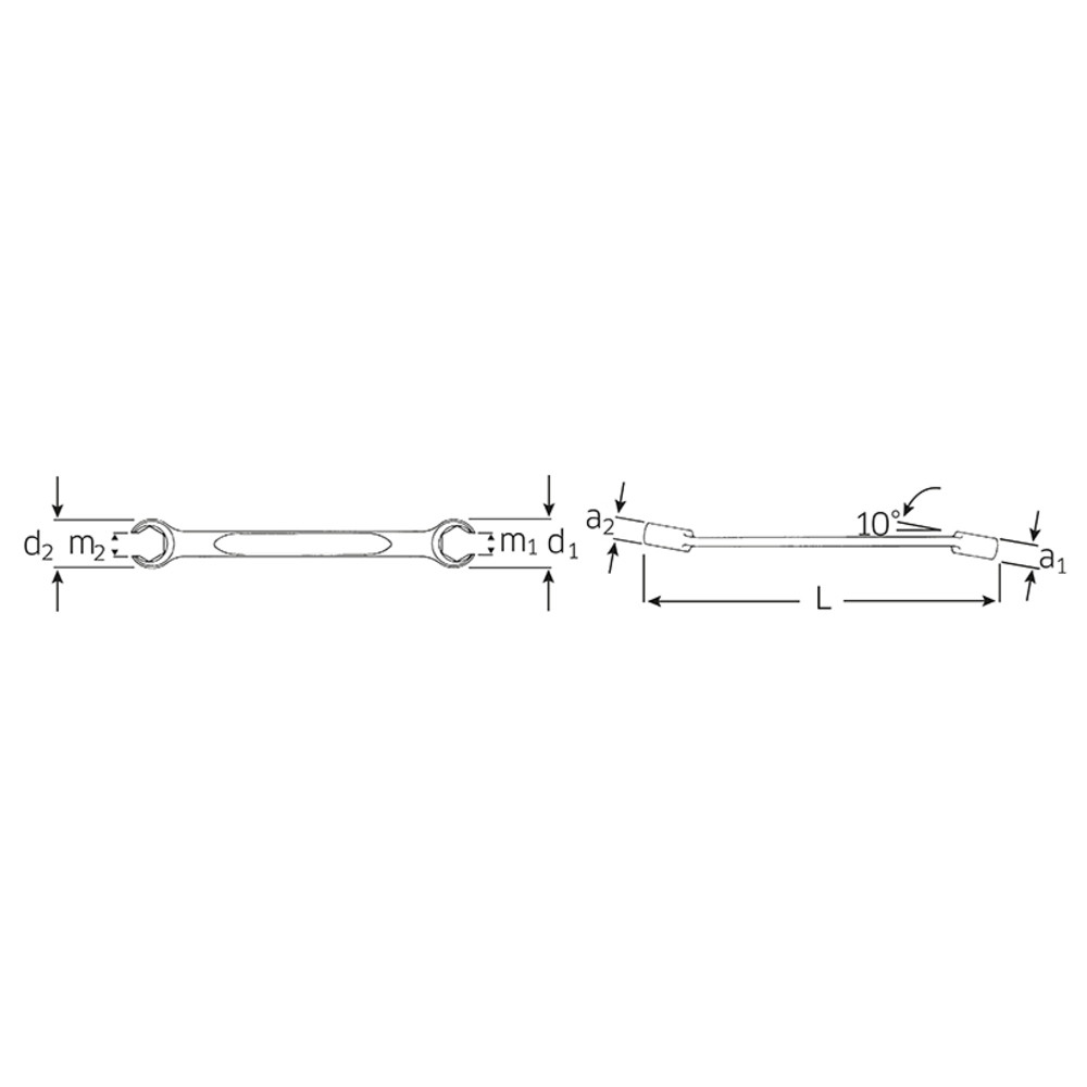 24a Offene Doppelringschlüssel, abgewinkelt, OPEN-RING 1/2 x 9/16