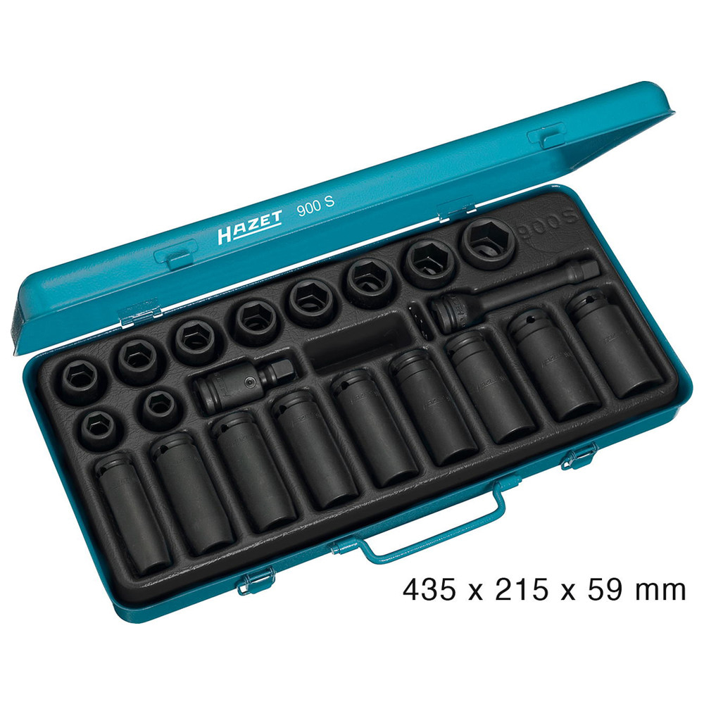 Schlag-, Maschinenschrauber-Steckschlüssel-Satz 900S - Vierkant hohl 12,5 mm (1