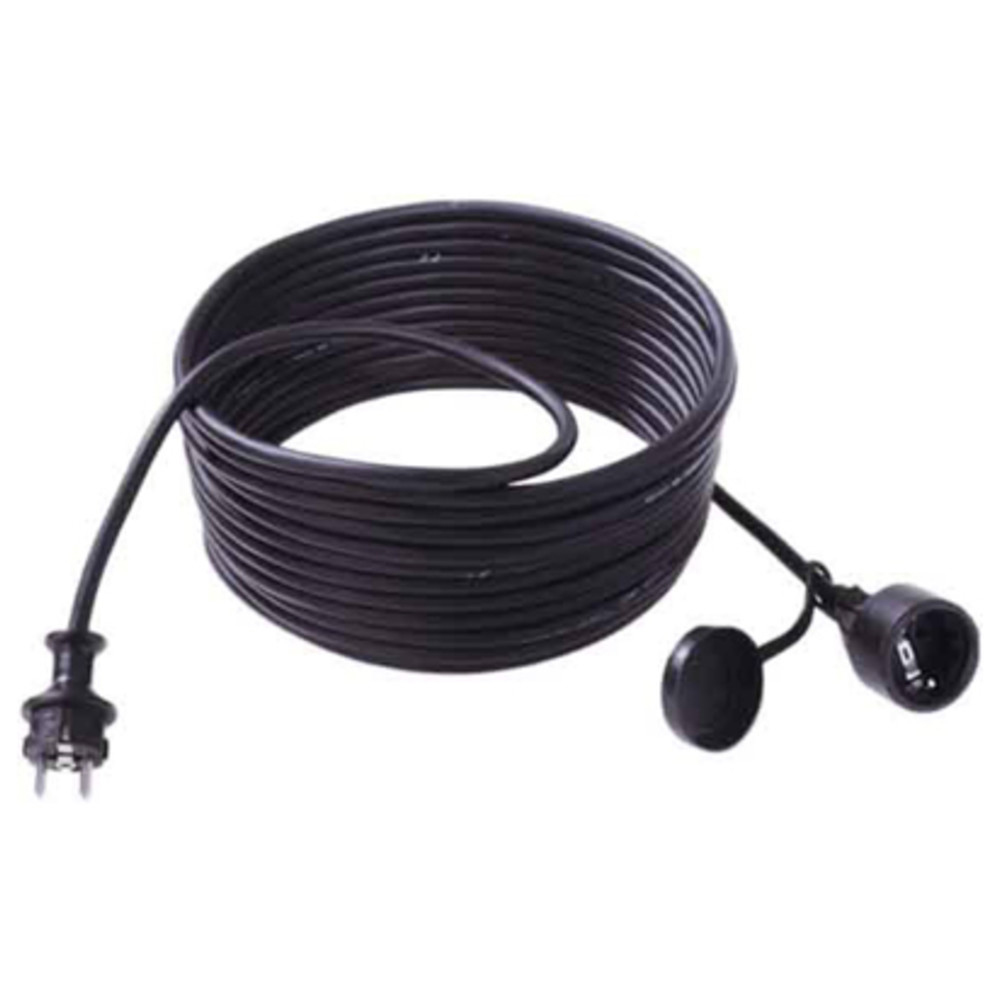 Bachmann SCHUKO-Verlängerung, 3-polig, Gummi, schwarz, 25 m