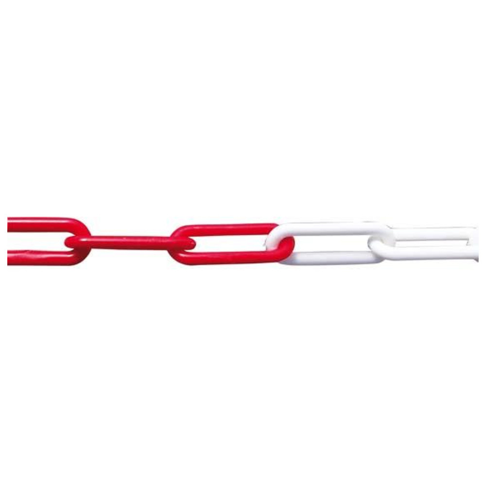 Kunststoffkette rot/weiss 6,0 mm