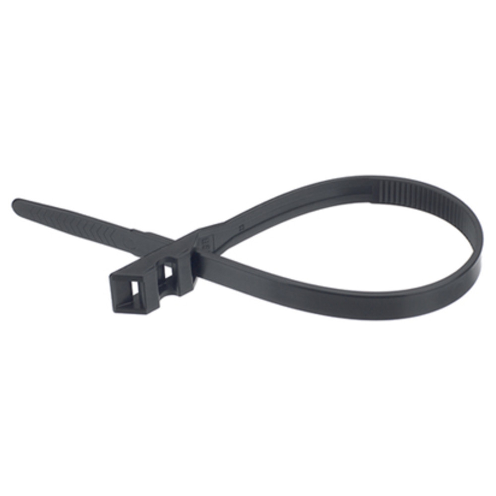 Kabelbinder mit Doppelverschlusskopf, schwarz, Breite 9,0 mm, Länge 360 mm