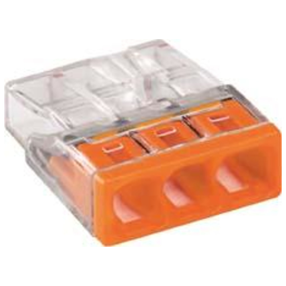 Verbindungs-Klemme VDE Wago Compact 3 x 0,5-2,5qmm orange 6St