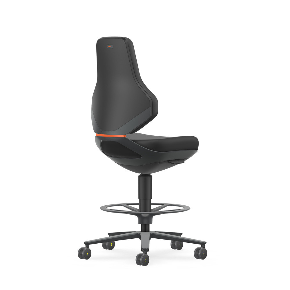 Bimos Drehstuhl Texon, mit Sitz-Stopp-Rolle, ESD, Skintec schwarz, Bild 3