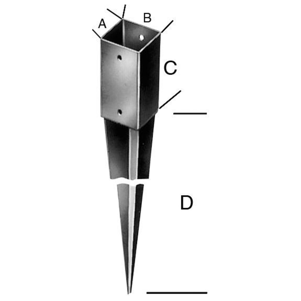 Einschlagbodenhülse tzn 101 x 900/950 Stärke 2,0 mm