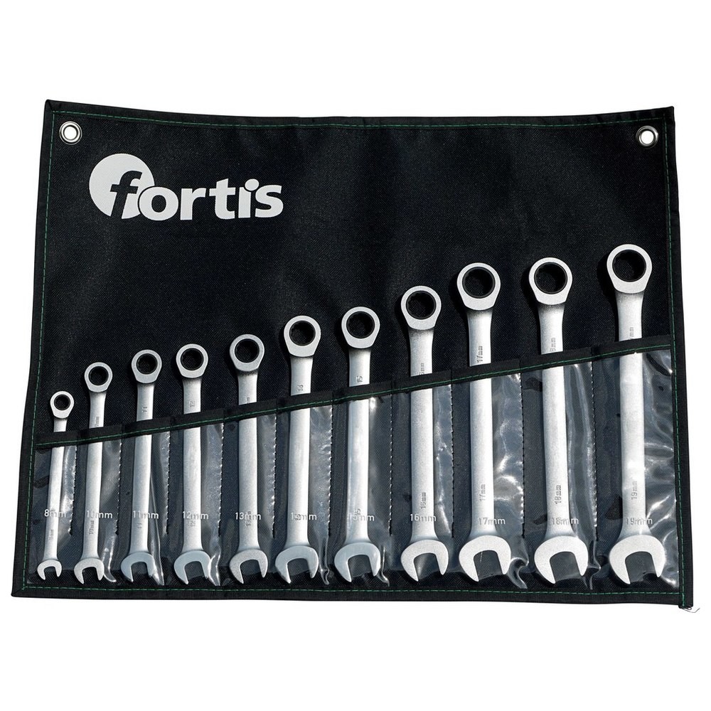 Maulschl.Satz mit Ringr. 11tlg. ger. 8-19mm FORTIS