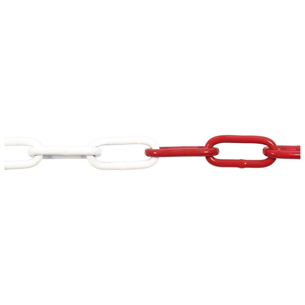 Rundstahlkette C5 Stahl Ro.10m(250 x 200)rot-weiss