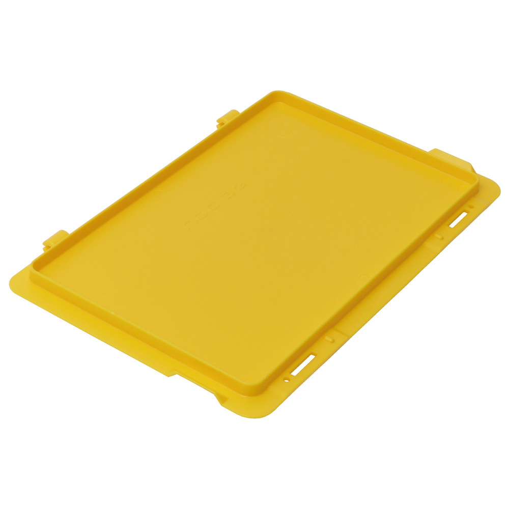 Scharnierdeckel für Lagerbehälter, ESD, 300 x 200 mm, gelb