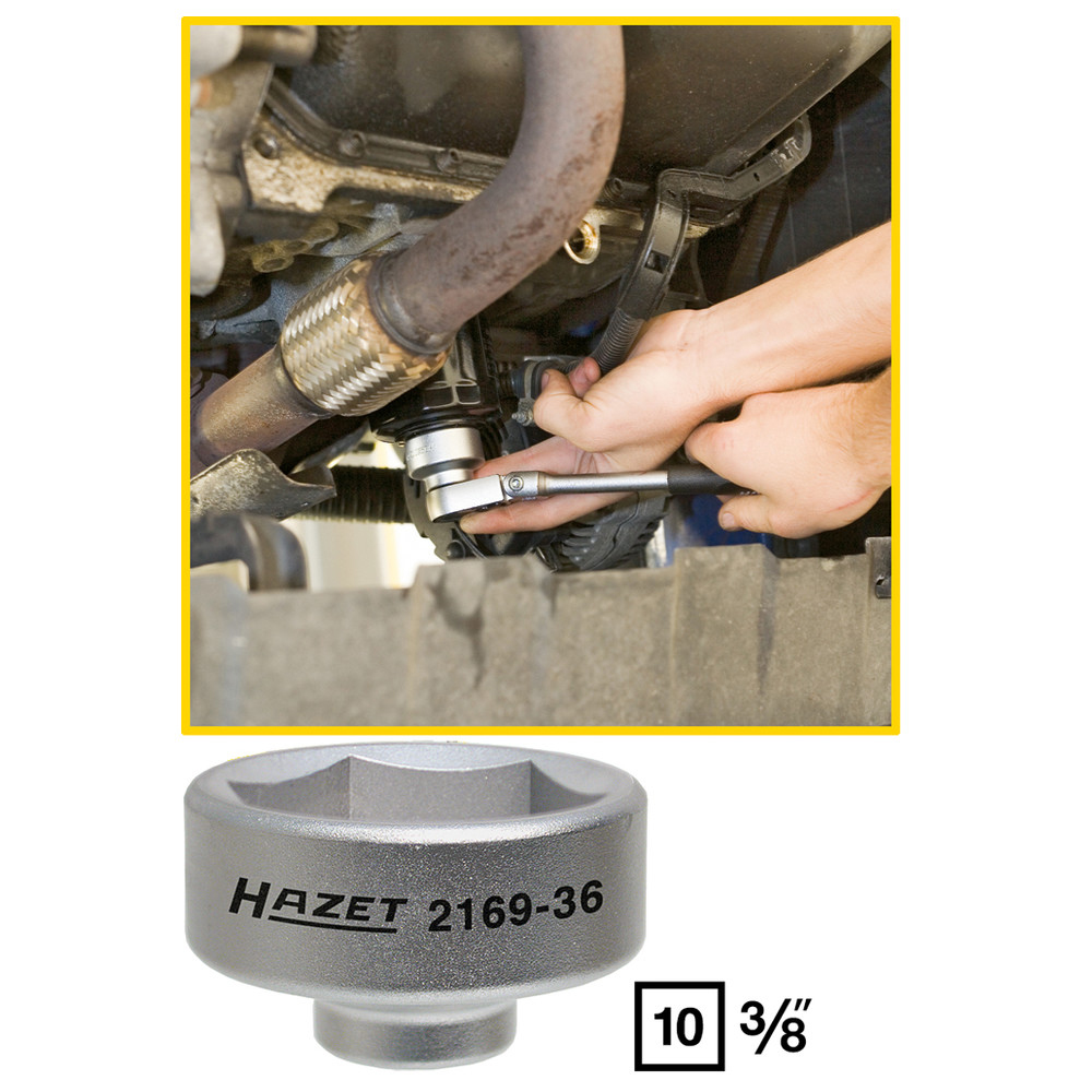 Ölfilter-Schlüssel 2169-36 - Vierkant hohl 10 mm (3/8 Zoll) - Außen-Sechskant P